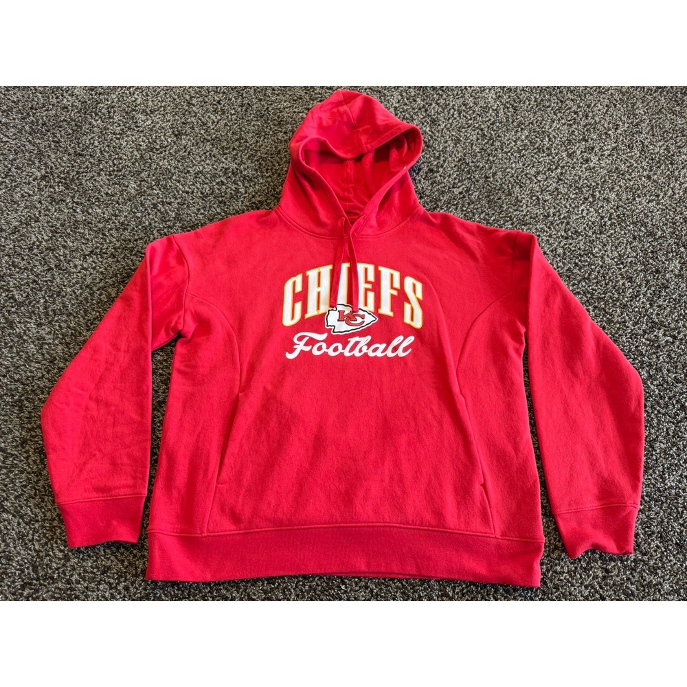 NFL Red Kansas City Chiefs Pullover Hooded Sweatshirt Women's Large